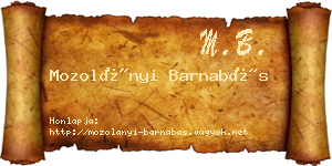 Mozolányi Barnabás névjegykártya